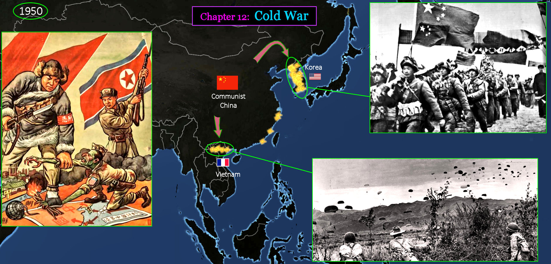 Cold War and Korea, 1950s map